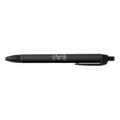Elegant Script Metallic Zwart Goud Monogram Zwarte Inkt Pen (Bodem)
