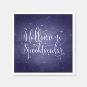 Elegant Script Midnight Blue Gothic Halloween Servet (Voorkant)