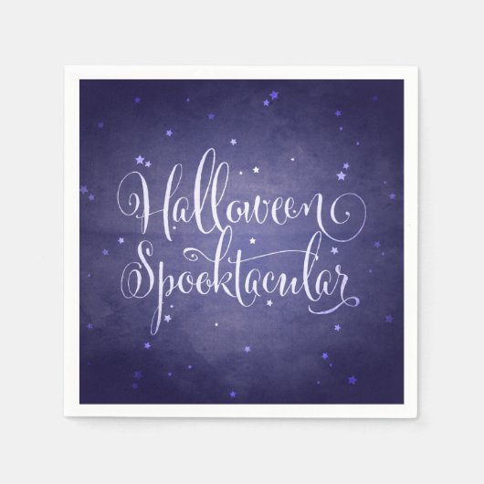 Elegant Script Midnight Blue Gothic Halloween Servet (Voorkant)