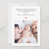 Elegant Script minimaal 2 foto Baby shower Bedankkaart (Achterkant)