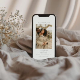 Elegant Script Minimaal Foto Bruiloft Save The Date