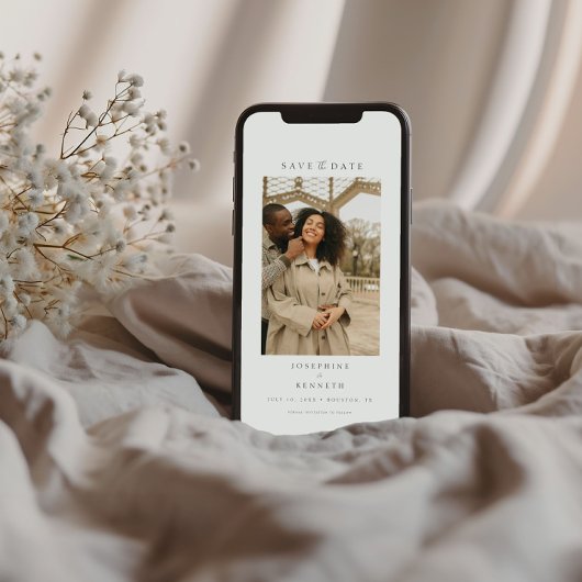 Elegant Script Minimaal Foto Bruiloft Save The Date