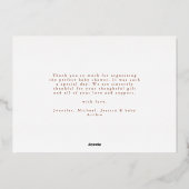 Elegant Script Minimal 3 Foto Nieuwe Baby Bedankt Folie Uitnodiging (Achterkant)