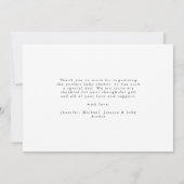 Elegant Script Minimal 3 Photo Thank You New Baby Aankondiging (Achterkant)