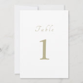 Elegant Script Minimal Beige Trouwtafel Nummer Kaart (Achterkant)