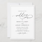 Elegant Script Minimal Black and White Wedding Kaart (Voorkant)