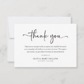 Elegant script Minimal Funeral Bedankkaart (Voorkant)