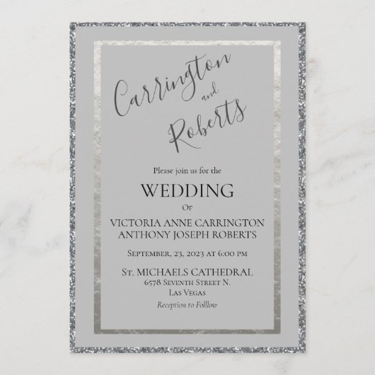 Elegant Script Minimal Moderne Eenvoudige bruiloft Kaart (Voorkant)