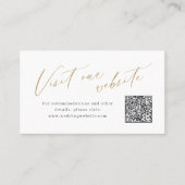 Elegant script minimal QR code website Insert card Plaatskaartje (Voorkant)