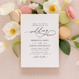 Elegant Script Minimal Wedding Kaart