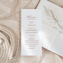 Elegant Script Minimal Wedding Programmakaart