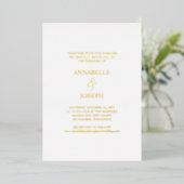 Elegant Script Minimale Formele Witte Foto Bruilof Folie Uitnodiging (Staand Voorkant)