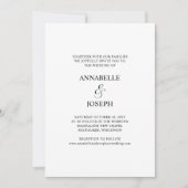 Elegant Script Minimale Formele Witte Foto Bruilof Kaart (Voorkant)