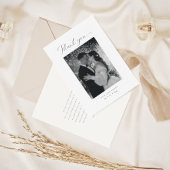 Elegant script Minimale foto bruiloft Bedankkaart