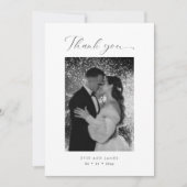 Elegant script Minimale foto bruiloft Bedankkaart (Voorkant)