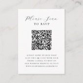 Elegant Script Minimale Foto QR Code Bruiloft RSVP Informatiekaartje (Voorkant)