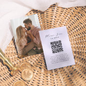 Elegant Script Minimale Foto QR Code Bruiloft RSVP Informatiekaartje