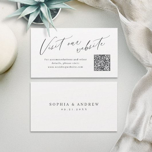 Elegant script minimale QR-code website Insteekkaa Plaatskaartje