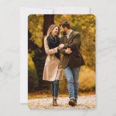 Elegant script Minimale trouwfoto Save The Date (Achterkant)