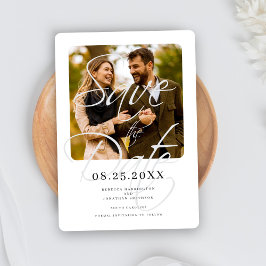 Elegant script Minimale trouwfoto Save The Date