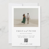 Elegant Script Minimalist 2 Foto Sla de datum op Kaart (Achterkant)