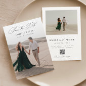 Elegant Script Minimalist 2 Foto Sla de datum op Kaart