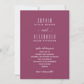 Elegant Script minimalist Berry Wedding Invitation (Voorkant)