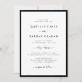 Elegant Script Minimalist Black and White Wedding Kaart (Voorkant)