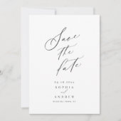 Elegant script minimalist bruiloft bewaart de datu save the date (Voorkant)