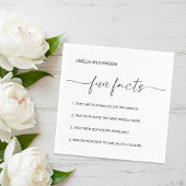 Elegant Script Minimalist Fun Facts Wedding Servet