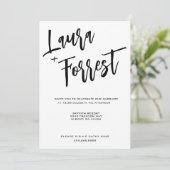 Elegant Script Minimalist Luxury Wedding Kaart (Staand voorkant)