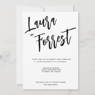 Elegant Script Minimalist Luxury Wedding Kaart