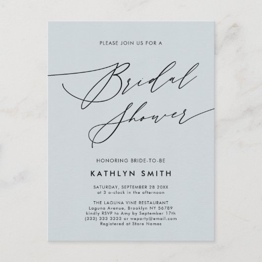 Elegant Script Minimalist Modern Vrijgezellenfeest Uitnodiging Briefkaart (Voorkant)