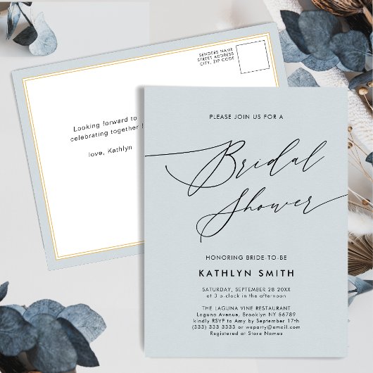 Elegant Script Minimalist Modern Vrijgezellenfeest Uitnodiging Briefkaart