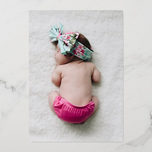 Elegant Script minimalist Photo Baptisme Folie Uitnodiging (Achterkant)