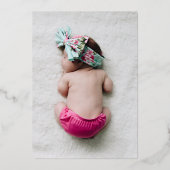 Elegant Script Minimalist Photo Christening Folie Uitnodiging (Achterkant)