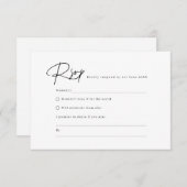 Elegant script minimalist RSVP Reply Kaart (Voorkant / Achterkant)