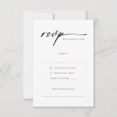 Elegant script minimalist RSVP Reply Kaart (Voorkant)