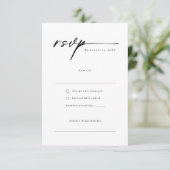 Elegant script minimalist RSVP Reply Kaart (Staand voorkant)