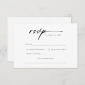 Elegant script minimalist RSVP Reply Kaart (Voorkant / Achterkant)