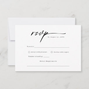 Elegant script minimalist RSVP Reply Kaart