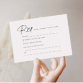 Elegant script minimalist RSVP Reply Kaart