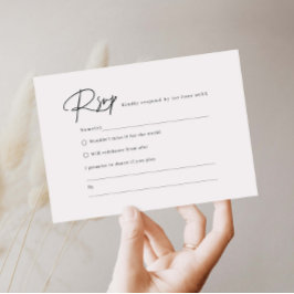 Elegant script minimalist RSVP Reply Kaart