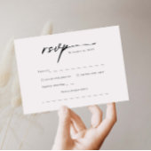 Elegant script minimalist RSVP Reply Kaart