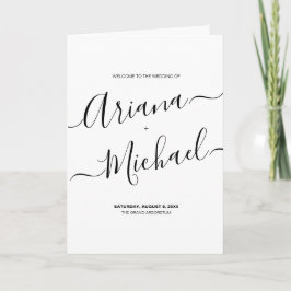 Elegant script Minimalist Wedding Party & Schedule Programma
