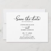 Elegant Script minimalistisch 3 foto collage bruil Save The Date (Achterkant)