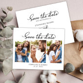Elegant Script minimalistisch 3 foto collage bruil Save The Date