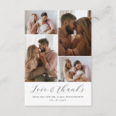 Elegant Script minimalistisch 4 foto collage bruil Bedankkaart (Voorkant)