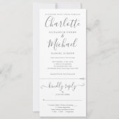 Elegant script minimalistisch alles in één bruilof kaart (Voorkant)