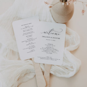 Elegant Script minimalistisch bewerkbaar huwelijks Handwaaier